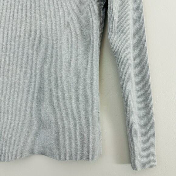 Ann Taylor Gray Ribbed Turtle Neck Long Sleeve Shirt Women’s Size Medium - Picture 3 of 9